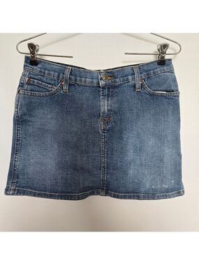 ROXY JEAN DENIM MINI SKIRT BLUE POCKETS WOMEN'S (7)